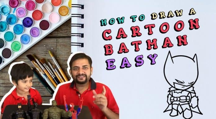 आसान कार्टून बैटमैन कैसे draw करें | How to draw easy cartoon batman