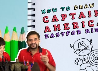 Captain America Drawing Captain America बच्चों के लिए कैप्टन अमेरिका कैसे बनाएं | How to draw Captain America easy for kids