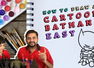 आसान कार्टून बैटमैन कैसे draw करें | How to draw easy cartoon batman | Super Hero Drawing Tutorials