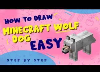 Draw Minecraft Wolf Dog