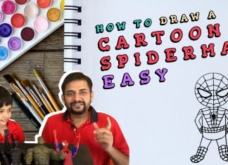 कार्टून स्पाइडरमैन को कैसे draw करना है | How to draw Spiderman easily | Superhero Drawing Tutorials