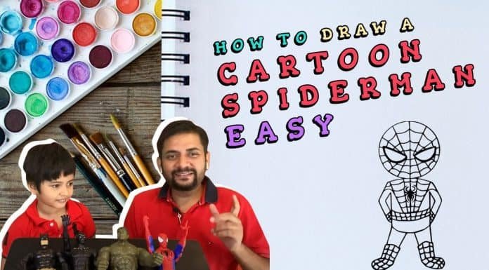 कार्टून स्पाइडरमैन को कैसे draw करना है | How to draw Spiderman easily | Superhero Drawing Tutorials