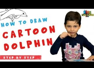 How to Draw a Cartoon Dolphin with Parikshet and Kids Fun Learn Club