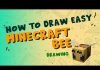 Minecraft Bee : How to draw easy step by step Minecraft bee drawing for kids with KidsFunLearnClub