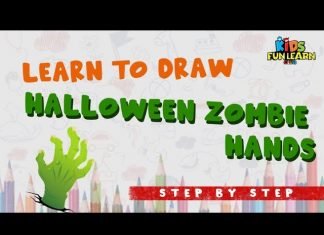 Halloween Zombie Hands with skeleton Halloween Zombie Hands with skeleton drawing for kids with Parikshet by Kids Fun Learn Club