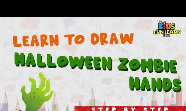 Halloween Zombie Hands with skeleton Halloween Zombie Hands with skeleton drawing for kids with Parikshet by Kids Fun Learn Club