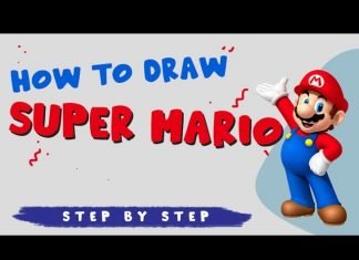 Super Mario Super Mario : Draw easy Super Mario sketch with KidsFunLearnClub