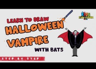 Vampire with Bats How to draw a Vampire with Bats | Parikshet from Kids Fun Learn Club
