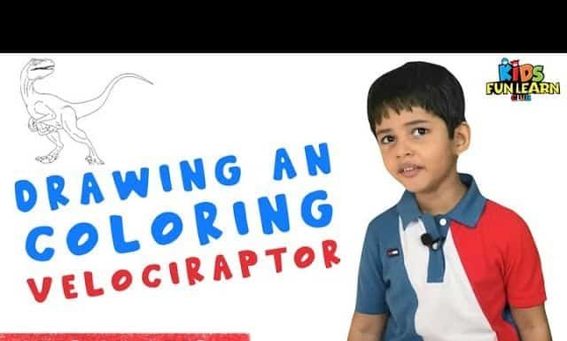 Drawing and Coloring Velociraptor Jurassic World – Dinosaurs Coloring Page For Children