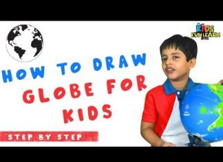 How to draw GLOBE for Kids with Parikshet & Kids Fun Learn Club