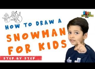 How to Draw a SnowMan for kids with Parikshet and Kids Fun Learn Club