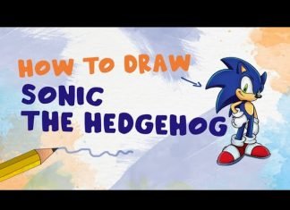 Sonic the Hedgehog : How to draw sonic the hedgehog with Kids Fun Learn Club