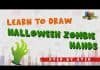 Halloween Zombie Hands with skeleton