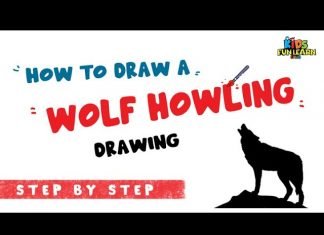 How to draw a Wolf howling step by step with Parikshet and Kids Fun Learn Club