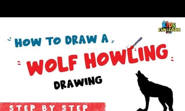 How to draw a Wolf howling step by step with Parikshet and Kids Fun Learn Club