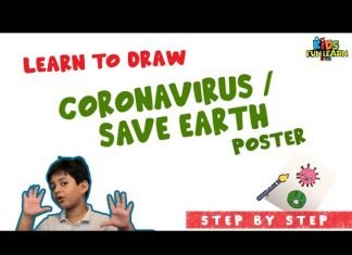 Drawing of Coronavirus / Save Earth from Corona Virus /Awareness Safety Poster