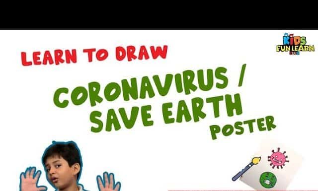Drawing of Coronavirus / Save Earth from Corona Virus /Awareness Safety Poster