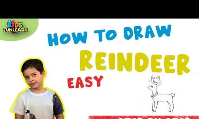 Reindeer Easy Draw Tutorial with Parikshet and Kids Fun Learn Club