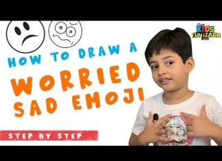 How to Draw Worried Sad Emoji with Parikshet and Kids Fun Learn Club