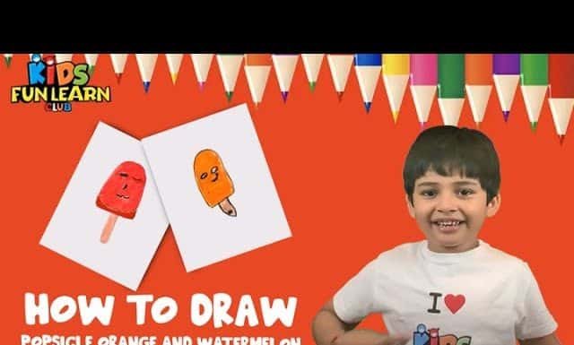 Draw Popsicle Orange and Watermelon