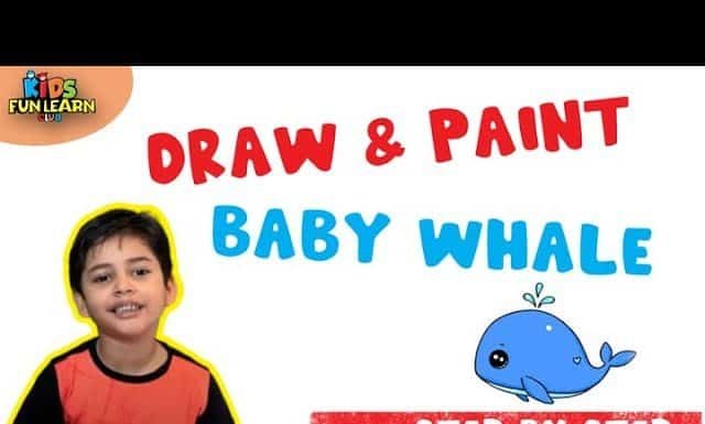 Paint Baby Whale | Watercolor painting for kids
