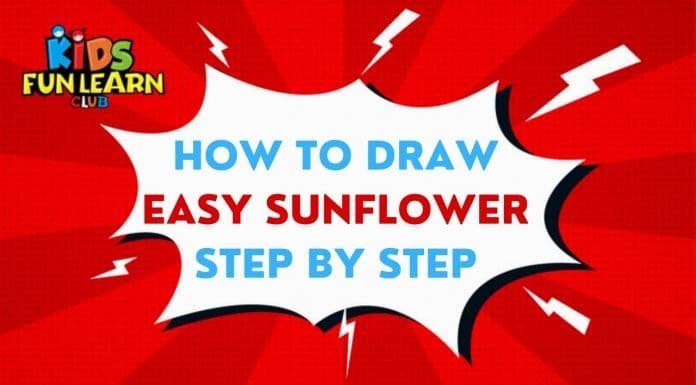 How to draw a Sunflower easily How to Draw easy Sunflower step by step for Kids| Drawing Tutorials for Kids!