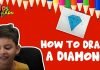 HOW TO DRAW A DIAMOND STEP BY STEP : EASY DRAWING TUTORIAL