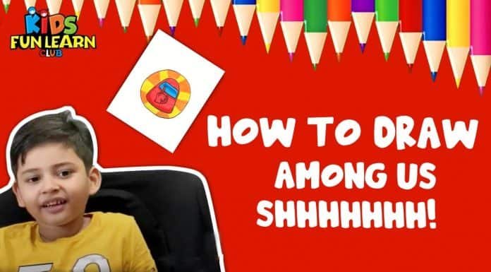 draw AMONG US SHHHHHHH! Game Start Logo