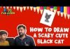 Draw a scary cute black cat