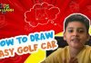 How to Draw easy Golf Car step by step for Kids| Drawing Tutorials for Kids!