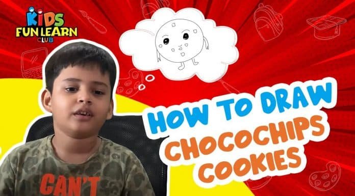 How to Draw easy Choco chip Cookies step by step for Kids| Drawing Tutorials for Kids!