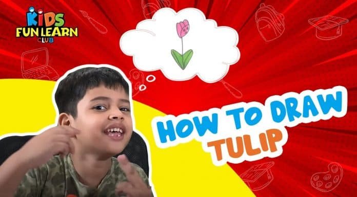How to draw tulip How to Draw easy Tulip step by step for Kids| Drawing Tutorials for Kids!