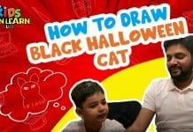 How to draw black halloween cat