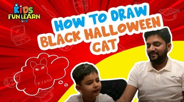 How to draw black halloween cat