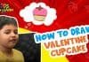 How to Draw easy Valentine Cupcake step by step for Kids| Drawing Tutorials for Kids!
