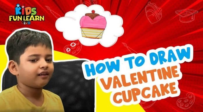 How to Draw easy Valentine Cupcake step by step for Kids| Drawing Tutorials for Kids!