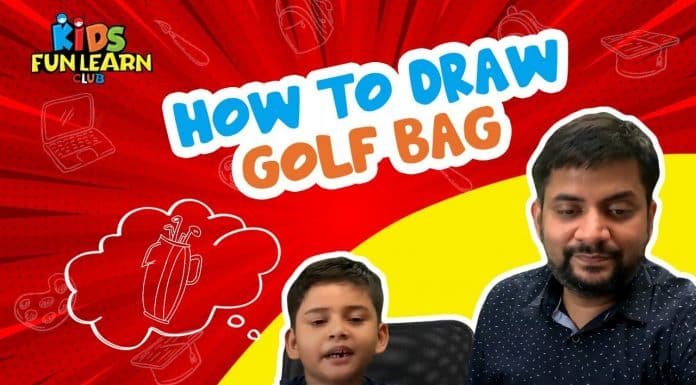 How to Draw easy Golf Bag step by step for Kids| Drawing Tutorials for Kids!