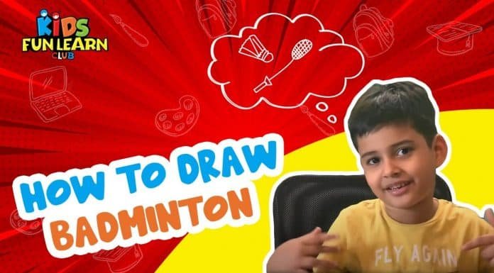 How to Draw easy Badminton step by step for Kids| Drawing Tutorials for Kids!