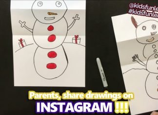 How to Draw snowman folding surprise easy for kids step by step