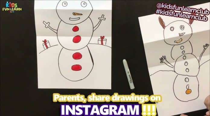 How to Draw snowman folding surprise easy for kids step by step