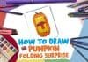 How to draw pumpkin easy for kids folding surprise