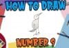 How to Draw easy Pigeon with Number 9 step by step for Kids| Simple Drawing Tutorials!