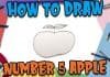 How to Draw easy Apple with Number 5 step by step for Kids| Simple Drawing Tutorials!