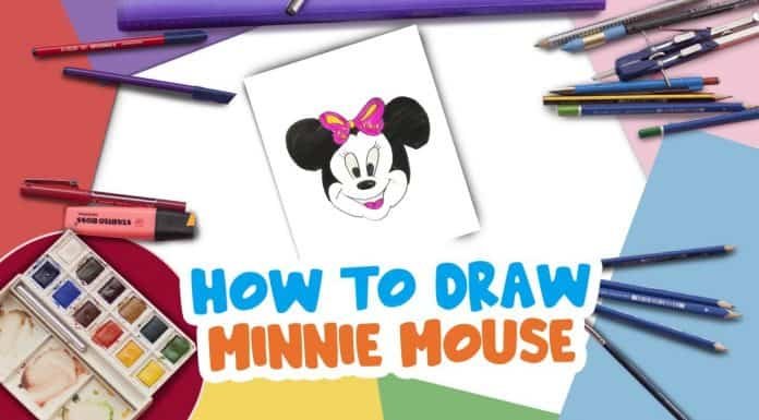 How to draw minnie mouse for kids step by step