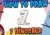 How to Draw easy Dinosaur with Number 7 step by step for Kids| Simple Drawing Tutorials!