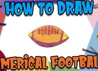 How to Draw easy American Football step by step for Kids | Drawing Tutorials for Kids!