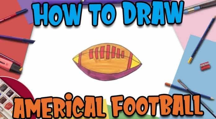 How to Draw easy American Football step by step for Kids | Drawing Tutorials for Kids!