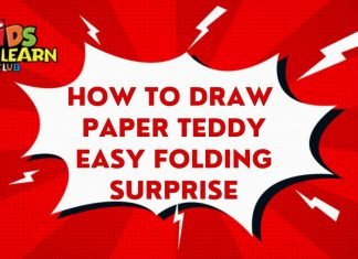 How to Draw a Paper Teddy easy Folding Surprise step by step | Drawing Tutorial for Kids