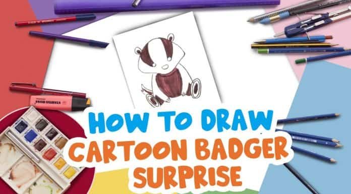 How to Draw a Cartoon Badger surprise easily and step by step | Drawing Tutorials for Kids