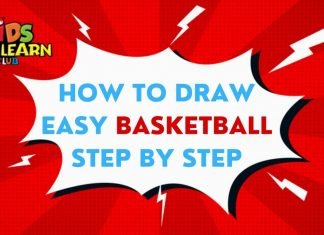 How to Draw easy Basketball step by step for Kids| Drawing Tutorials for Kids!
